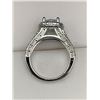 Image 3 : .925 Silver Ring with 1.25 Carat Cushion Cut Solitaire and triple  Accented Band