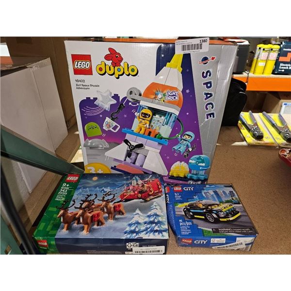 LEGO Bundle with Duplo Space, City Race Car, and Holiday Santa’s Sleigh Sets