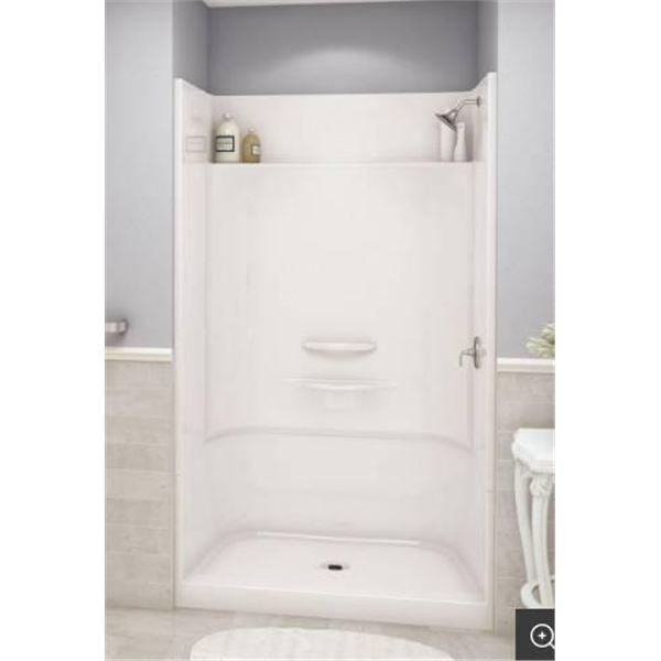 Maax Essence SH-3448 Fiberglass Shower Wall and Base, Model 148034, White