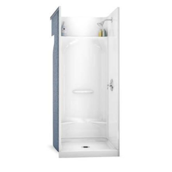MAAX Essence 36 in. L x 36 in. W x 76 in. H 4-Piece AcrylX Shower Stall/Kit with Centre Drain Base, 