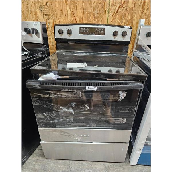 Maytag Electric Range Model YMER6600FB with Black Finish and Stainless Accents
