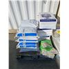 Image 1 : Pallet Lot of Mixed Bulk Materials Including Anti-Skid Stone, River Stone, and Wood Shavings