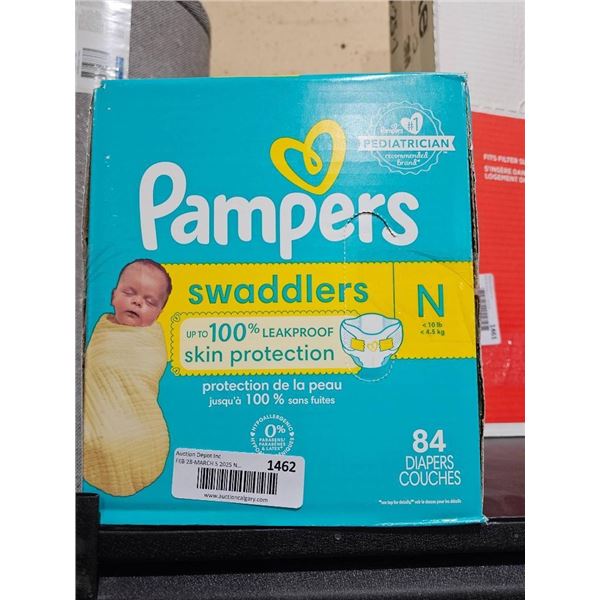 Pampers Swaddlers Size N Diapers – 84 Count for Newborns