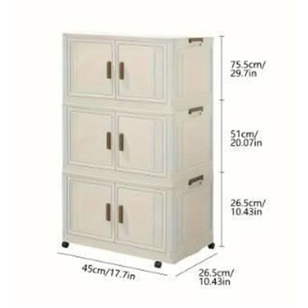 Stackable Rolling Storage Cabinet With Doors