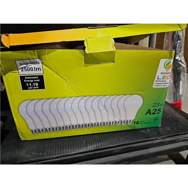 Set of 16 A25 23W LED Bulbs 2500 Lumens