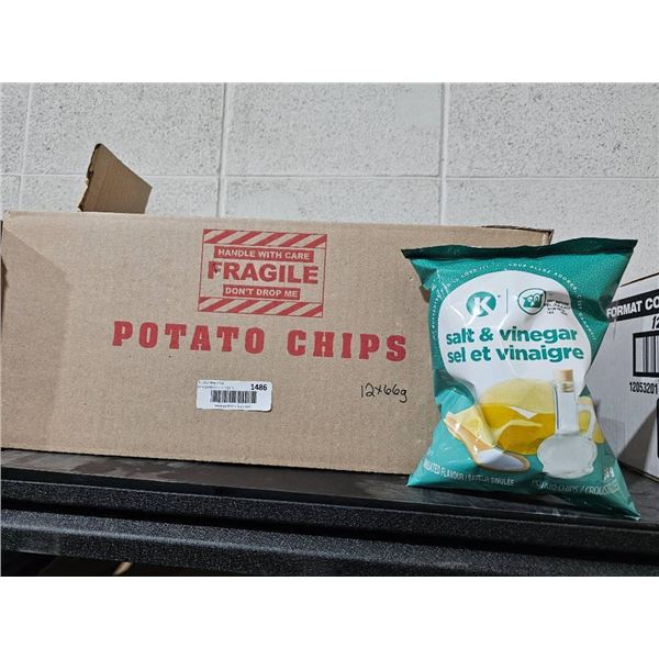 Salt & Vinegar Potato Chips, 12 Packs of 66 g