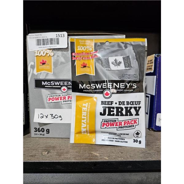 McSweeney’s Beef Jerky Teriyaki Flavor 12 Pack, 360g Total
