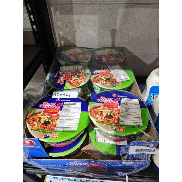 Nongshim Bowl Noodles Hot & Spicy Flavor, 12 x 86g