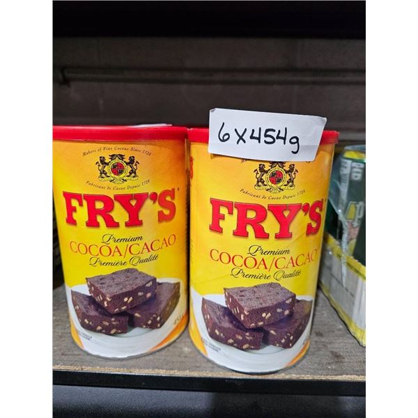 Set of 6 Fry’s Premium Cocoa/Cacao 454g Canisters