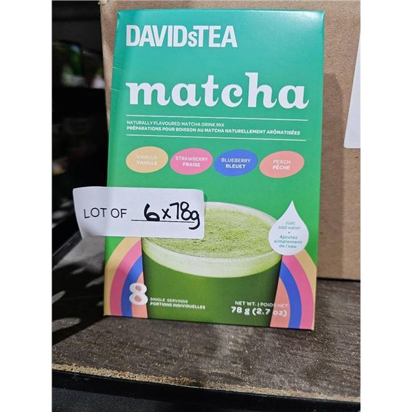 Lot of 6 DAVIDsTEA Matcha 78g (8 Servings Each)