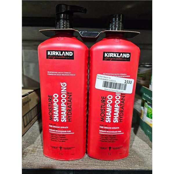Kirkland Signature Moisture Shampoo Hydratant 1L Bottles – Set of 2