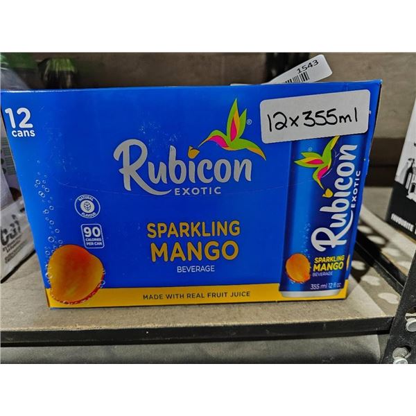 Rubicon Exotic Sparkling Mango Beverage, 12 x 355ml Cans