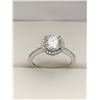 Image 1 : 2.00 CT GRA CERTIFIED ROUND BRILLIANT CUT MOISSANITE STONE VVS D COLOR SET IN CENTER OF ROUND HALO W