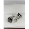 Image 4 : Natural Black Diamond Earrings 5.20 Carat TW with 925 Sterling Silver Mounts Apprasial $3940.00