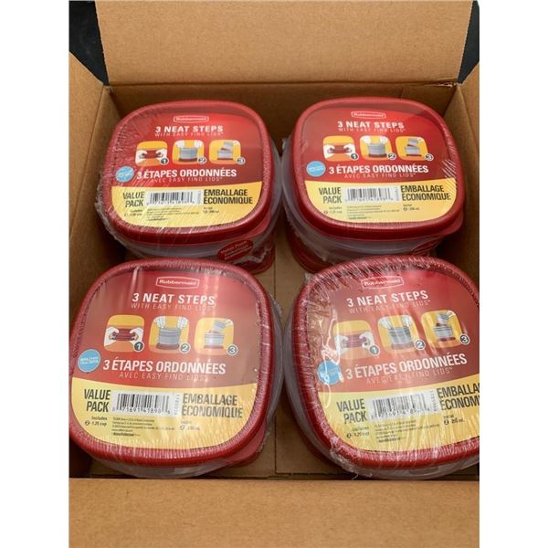 Rubbermaid Easy Find Lids Food Containers, 1.25 Cups – Set of 2 Lot of 4