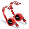 Image 1 : Yifchoti 2 Pack 3 in 1 Multi USB Retractable Charger Cable,3A Multiple Charging Cord Adapter with IP