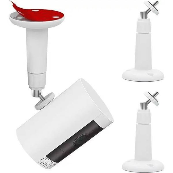 2 Pack Adjustable Adhesive Wall Mount Brackets for Ring Stick Up Cam ＆ Ring Indoor Cam(1st