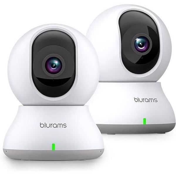 blurams Security Camera 2K, Baby Monitor Dog Camera 2PCS for Home Security w/ Smart Motion Tracking,