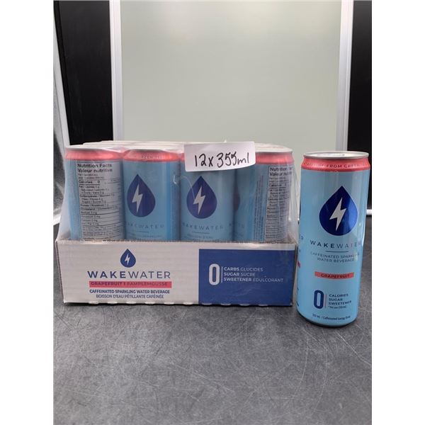 Wakewater Grapefruit Caffeinated Sparkling Water Beverage, 12 x 355ml