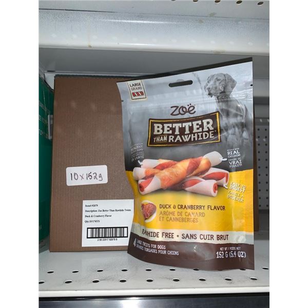 Zoe Better Than Rawhide Duck and Cranberry Flavor Dog Treats, 152g x 10