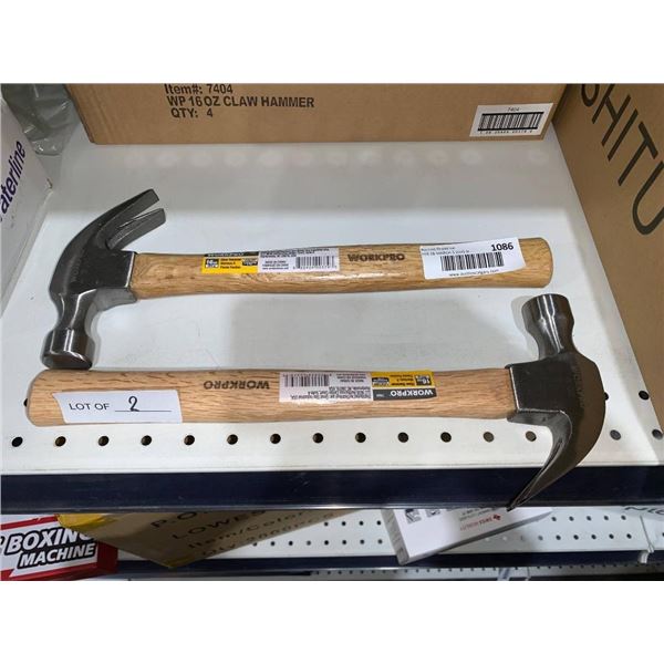 Workpro 16 oz Claw Hammer Model 7404, Lot of 2