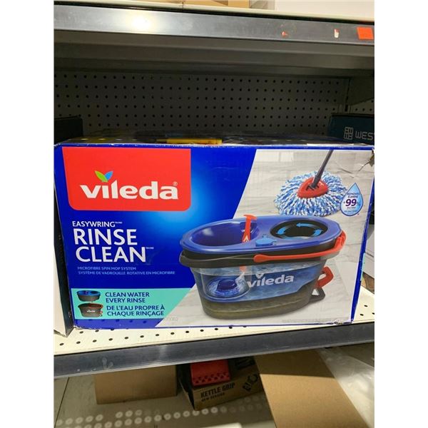 Vileda EasyWring Rinse Clean Mop and Bucket Set with Microfiber Mop