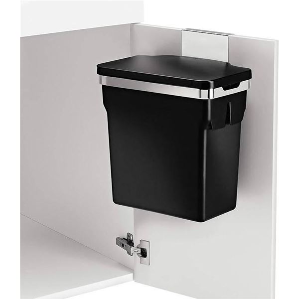 simplehuman 10 Liter / 2.6 Gallon In-Cabinet Trash Can, Heavy-Duty Steel Frame, Black