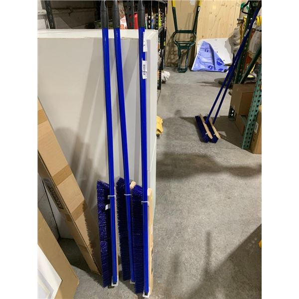 Set of 3 24-Inch Floor Sweep Brushes with Wood Backing and Handles