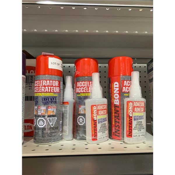 Instant Bond Adhesive and Accelerator Lot of 3