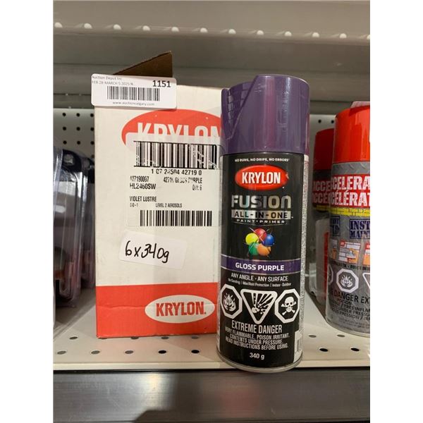 Krylon Fusion All-In-One Gloss Purple Spray Paint 340g x 6