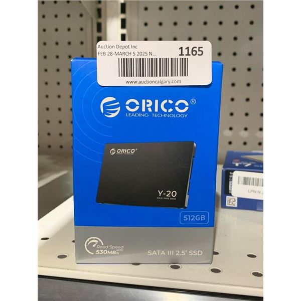 Orico Y-20 SATA III 2.5 Inch SSD, 512GB, 530MB/s Read Speed