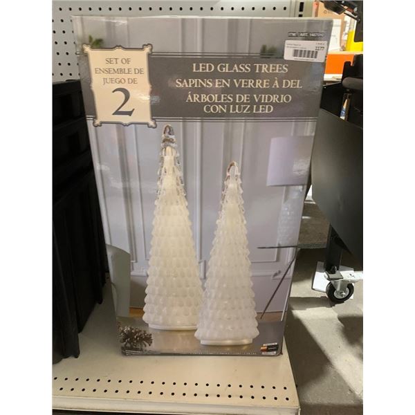 Set of 2 LED Glass Trees