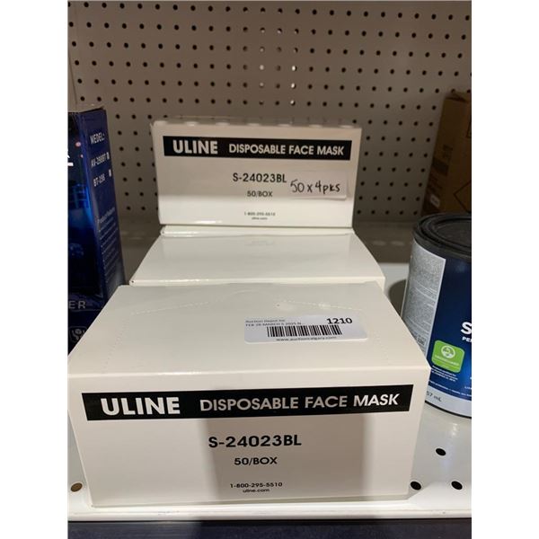 Uline Disposable Face Masks S-24023BL, 50 Pieces x 4