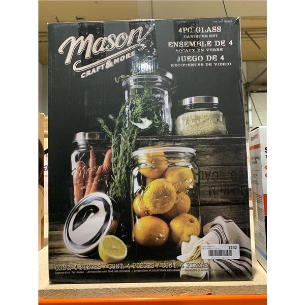 Mason Craft & More 4 Piece Glass Canister Set with Lids