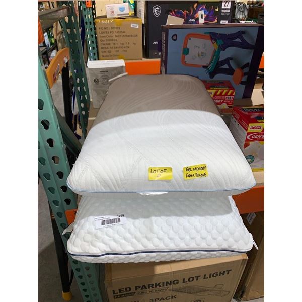 Gel Memory Foam Pillow Lot of 2