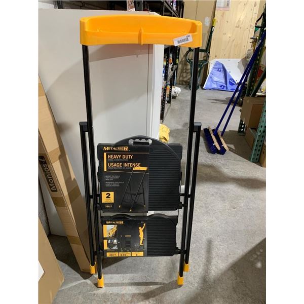 Metaltech 2-Step Heavy-Duty Steel Platform Ladder, 250-Lb Capacity