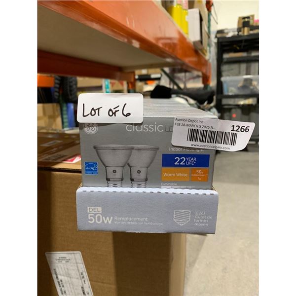 GE Classic LED Indoor Floodlight PAR20 Warm White Lot of 6 (22-Year Life, Dimmable)