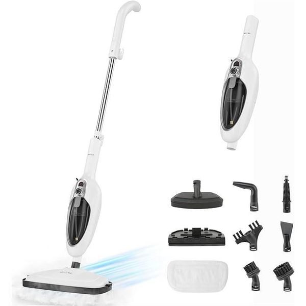 Secura Steam Mop 10-in-1 Convenient Detachable Steam Cleaner, White Multifunctional Cleaning Machine
