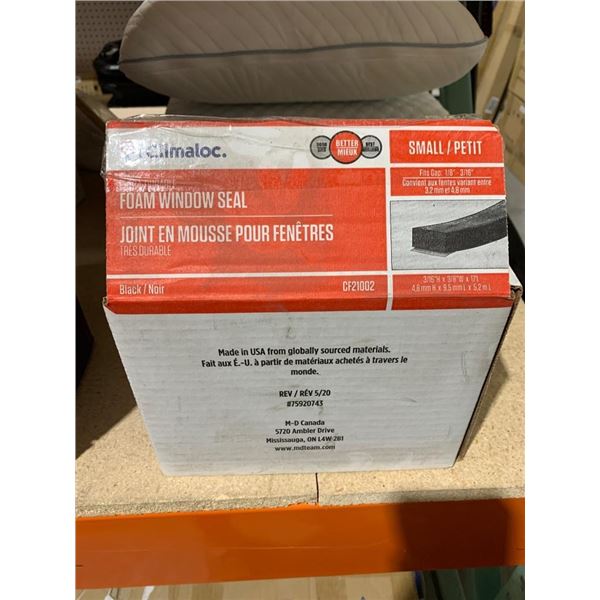 Climaloc CF21002 Foam Window Seal, Black, Small – Fits Gaps up to 3/16 Inch