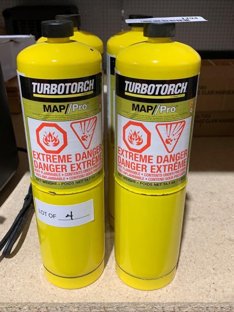Turbotorch MAP-Pro Gas Cylinders Lot of 4, 14.1 oz Each