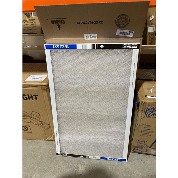 16x25x1 Air Filters, 12 Pack