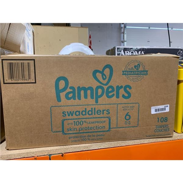 Pampers Swaddlers Size 6, 108 Count Active Baby Diapers