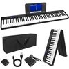 Image 1 : Folding Piano,Kmise Electric Keyboard 88 Keys Semi-Weighted Digital Keyboard Piano Bluetooth Foldabl