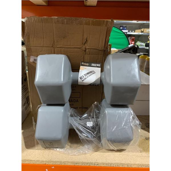 E360 Endurance 360 Hex Dumbbell Set, 20 lb (9 kg) Each