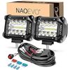 Image 1 : Naoevo 4-Inch LED Light Bar with White and Amber 3 Modes