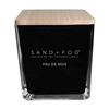 Image 1 : Sand + Fog Feu De Bois Candle with Wooden Lid, Square Design