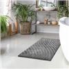Image 1 : Gray Bath Mat with Wave Design – Approx. 20 in x 30 in