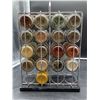 Image 2 : Chrome Spice Rack with 17 Glass Spice Jars
