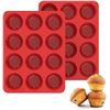 Image 1 : Set of 2 Silicone Baking Molds for Muffins and Cupcakes