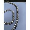 Image 3 : Heavy Silver-Toned Chain Necklace 20 inch and Bracelet Set